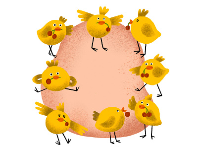 chicken with fruit animation branding chicken wings chickens children art design icon illustration logo ui