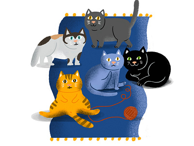cat animals illustrated animation branding children art design ui