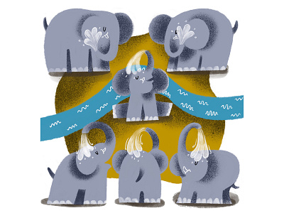 elephant animals illustrated animation branding children art design illustration ui