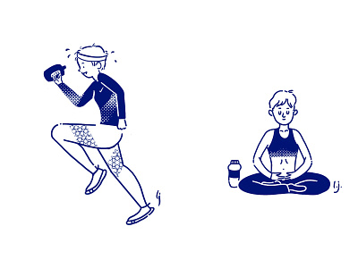 Yoga and running animation branding design illustration ui web