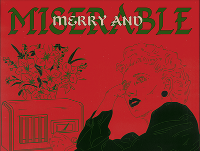 Merry & Miserable Vol III christmas cover artwork design editorial art flat grain texture grainy illustration illustrator retro vector