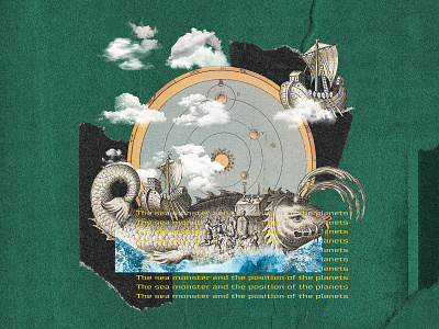 The sea monster and the position of the planet's colagem colagem digital collage collage art collage digital design digital collage graphic design illustration