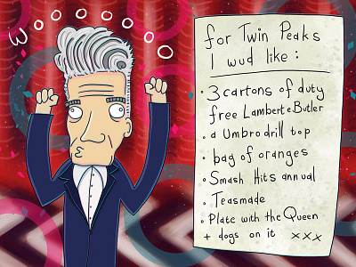 David Lynch's Negotiation Demand List For Twin Peaks 2016 david lynch illustration photoshop twin peaks