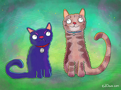 Two Cats illustration commission animals cats illustration
