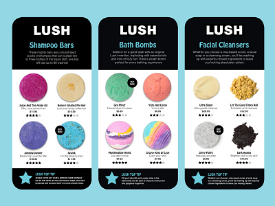 Lush Life Product Selection Concept artdirector beauty branding concept design graphic design lush ux uxdesigner