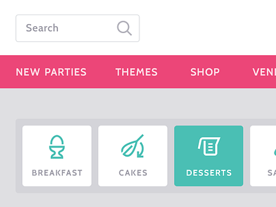 Party Recipes cabin google web fonts madebyyarn parties pink roboto slab search select symbolset web design website