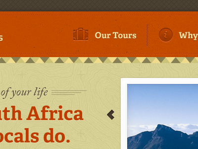 South African Tours Company - rebound africa green icon mo afrika tours navigation orange pattern texture topographic map website