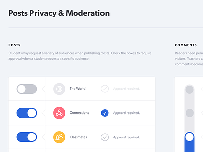 Privacy Settings gibson privacy settings ui user experience user interface ux