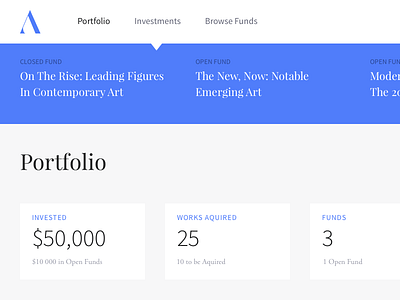 Art Investment Dashboard by Regina Casaleggio on Dribbble