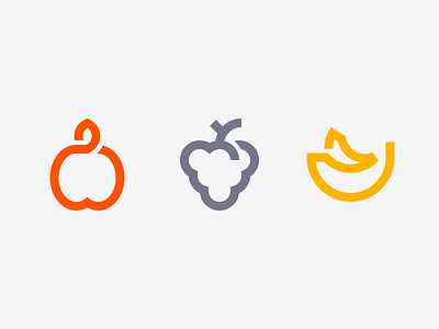 Fruits app color design flat icons iphone new stroke web