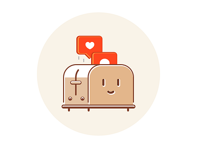 Toastegram comment glyph icon illustration instagram like logo shape simple toaster ui