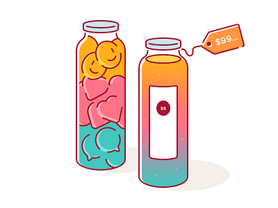 Social Smoothies bottle comment icon illustration inspiration like line price simple smile smoothies social