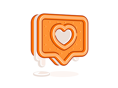 Sweet Like color cookie glyph icon illustration instagram like line logo notification shape simple