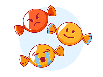 Candimoji candy color emoji icon illustration line rage shape glyph simple smile sob sweet