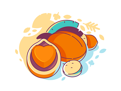 Heartnut color icon illustration line logo nut pistachio shape simple walnut