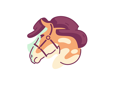 Horse clean edgy flat glyph horse icon illustration logo shape simple