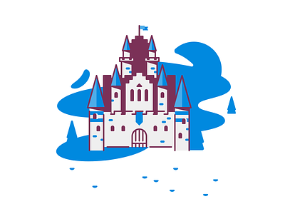 Castle castle clean edgy flat glyph icon illustration logo shape simple