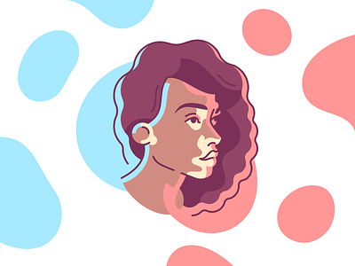 Winnie Harlow character color face head icon illustration line logo shape simple
