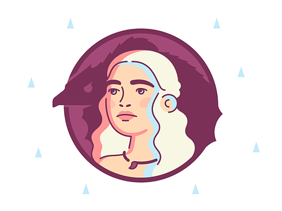 Daenerys Targaryen, Game of Thrones character color icon illustration line logo shape simple