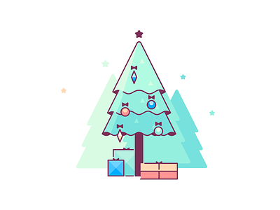 Christmas Tree christmas color icon illustration line tree