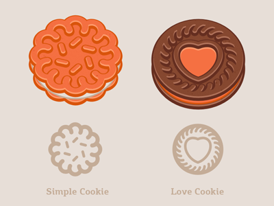 Cookie 1.0 brown cookie illustration love red simple