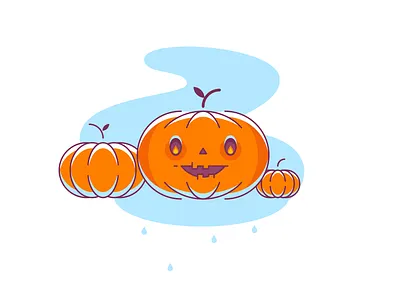 Halloween Icons - Pumpkin branding character color edgy flat glyph icon illustration line logo shape simple ui vector web