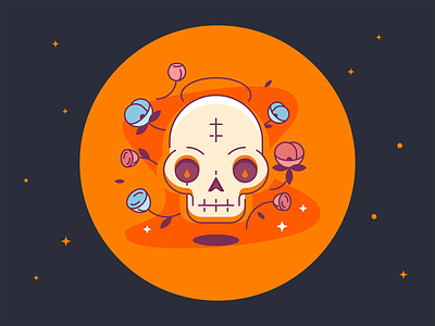 Skull Icon clean color design edgy glyph icon illustration line logo shape simple ui vector web