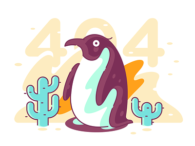 Penguin in a desert // 404