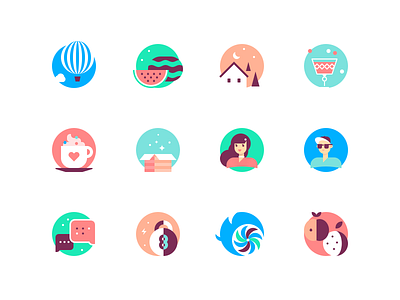 Walkthrough Illustrations avatar box character clean color cup design edgy flat fruits glyph home icon illustration line logo shape simple sport