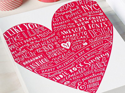 Valentine's Day Card card design graphic design heart lettering paper stationery type typography valentine valentines day card