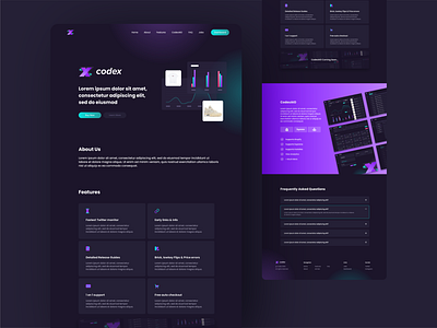 Codex Landing Page app design graphic design illustration minimal ui ux vector web website