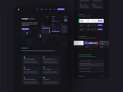 Twilight Proxies Landing Page app design graphic design minimal ui ux web website