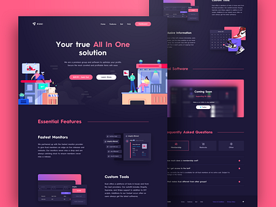 Landing Page for Kuai app art design graphic design illustration minimal ui ux web website