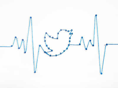Twitter Monitor analog bird blue handmade minimal photography pins social string art twitter