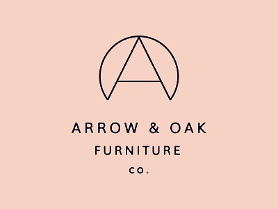 Arrow and Oak Logo Version 1c branding brandmark logo logo design logomark mcm modern pink