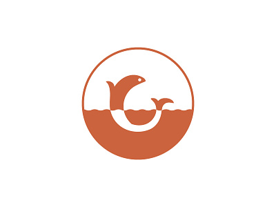 Cape Romain Outfitters Submark branding circle design fish icon logo ocean red sea submark water