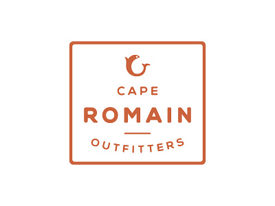 Cape Romain Outfitters Logo branding design fish logo outline rectangle red round type