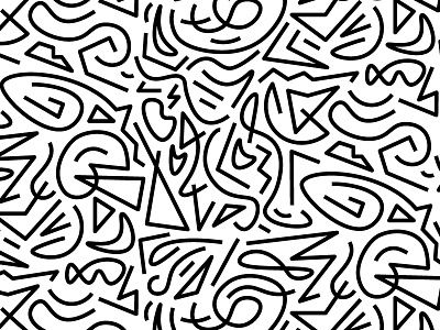 Line Art Challenge bold curvy faces line line art pattern squiggles strait
