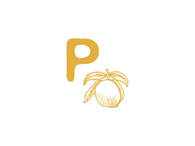 Pickled Peach Logo Icon icon illustration logo design p peach