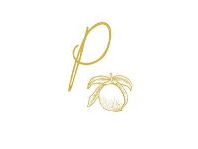 Pickled Peach Logo Icon custom type icon illustration logo p peach