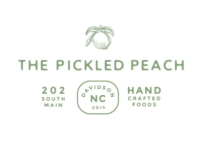 Pickled Peach Logo custom type illustration logo peach pickled wayward