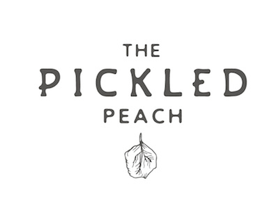 Pickled Peach Logo custom type logo peach pickled retro wayward
