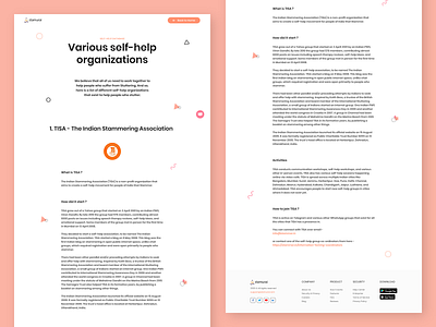 Stamurai - Self Help Organizations' Database adobe xd android app animation branding clean design dribbble invite druhin flat landing page minimal stammering stamurai tisa typography ui ux web design website website design