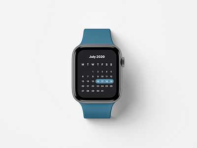 Smart Watch - Calendar adobe xd branding calendar calendar design clean design dribbble invite druhin flat interaction minimal smart ui smartwatch task task management typography ui ux watch os watch ui