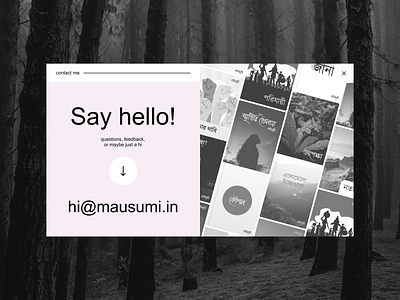 Mausumi.in - Contact Page adobe xd animation awwwards book clean contact design dribbble dribbble invite druhin flat mausumi minimal mobile showcase typography ui ux web design