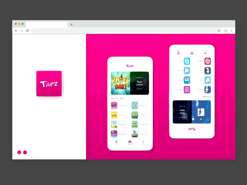 Tapz - The All In One App - Apps & Games page animation adobe xd android animation app app design branding clean design druhin flat icon logo minimal mockup playstore ui ux web webdesign website