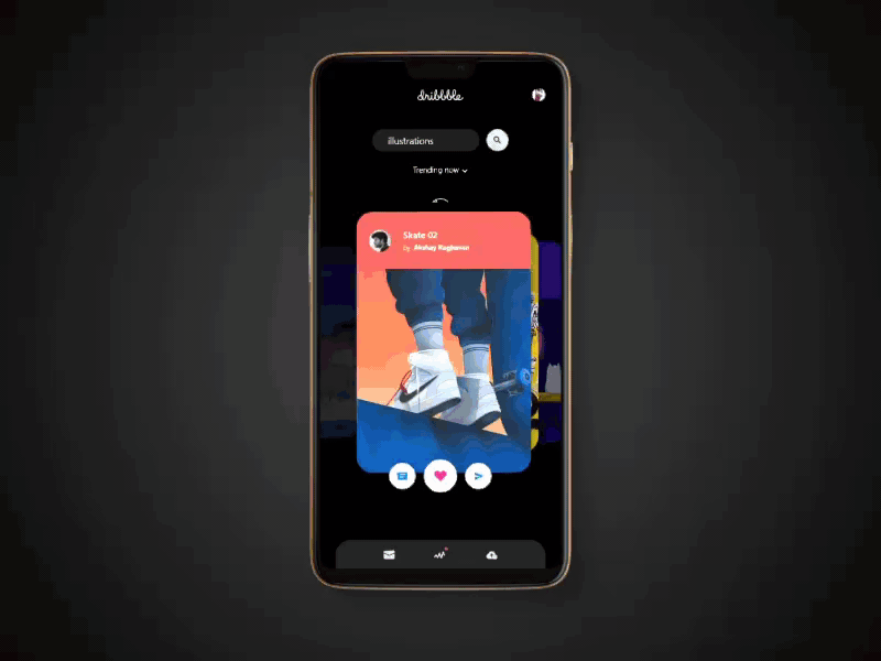 Dribbble App - Redesign Concept - Swipe