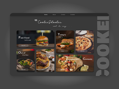 CookerShooker - Web Design Concept - Food Website - Landing Page adobe xd branding clean design dribbble dribbble best shot druhin flat food illustration minimal restaurant typo typogaphy ui ux web webdesign webdevelopment website