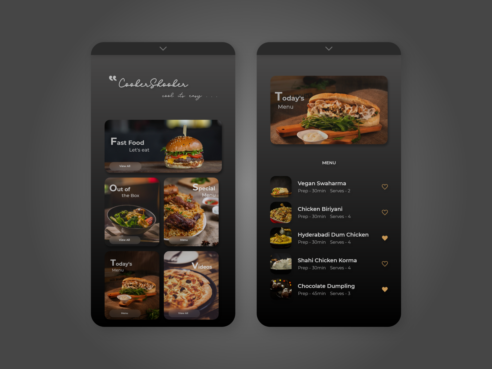 CookerShooker Mobile Web Design Food Website Menu Design By 