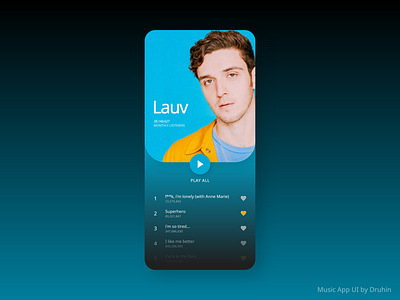 Music App UI Concept adobe xd app clean dribbble best shot druhin flat graphic design inspiration inspirations minimal mobile mobile app design mobile design mobile ui music music app music player ui ux